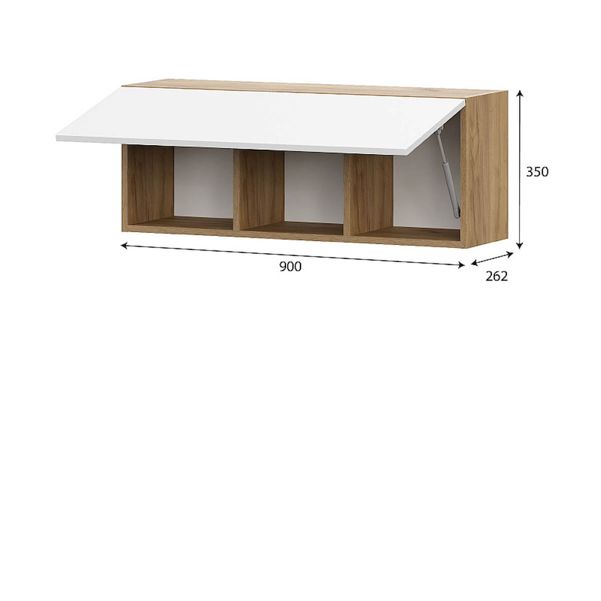 МС "Милан" Шкаф навесной Дуб Золотой/Белый Матовый