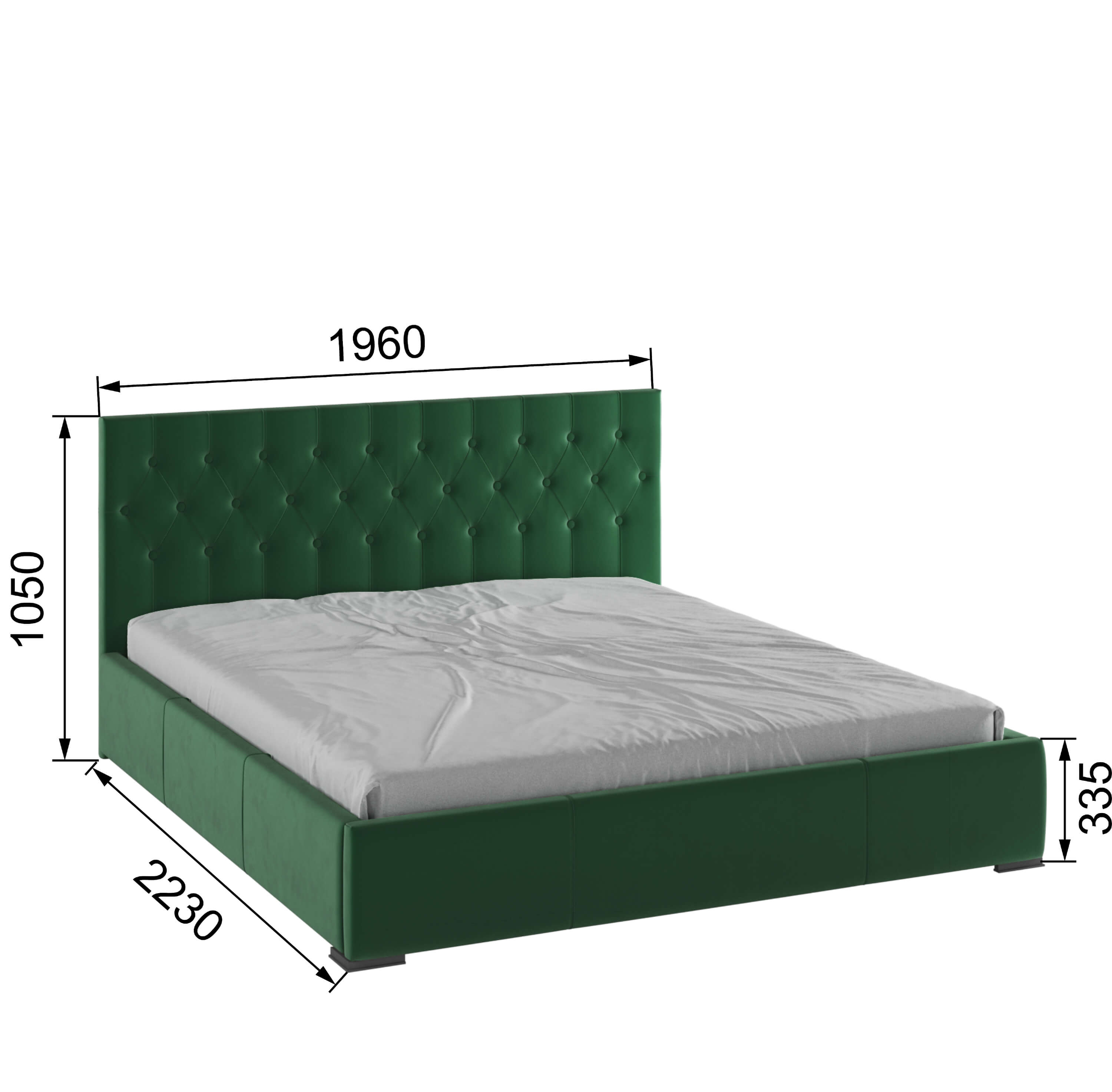 Корпус Октавия интерьерной кровати (1,8м) изумруд ромб