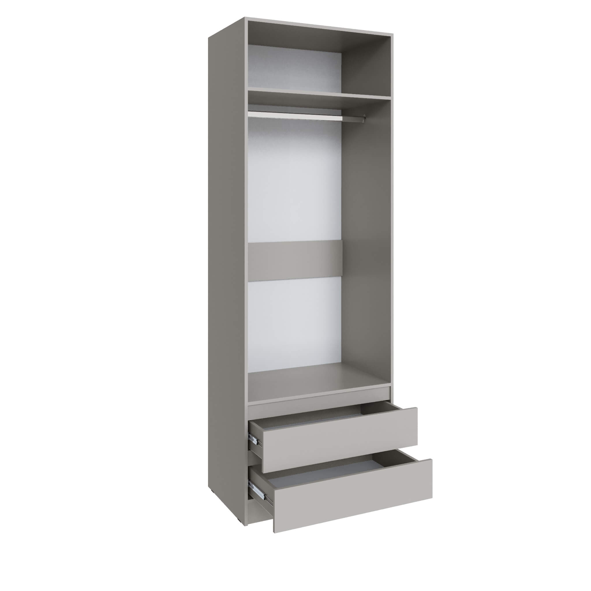 Шкаф Мадрид (0,8) с 2 ящ. без ручек без зеркала кашемир