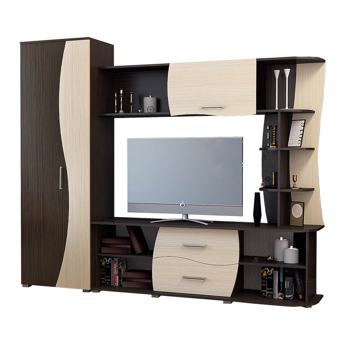 Гостиная Капри дуб венге/дуб молочный