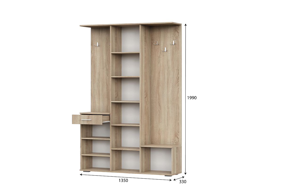 Прихожая "ПР 1" Дуб Сонома / Белый