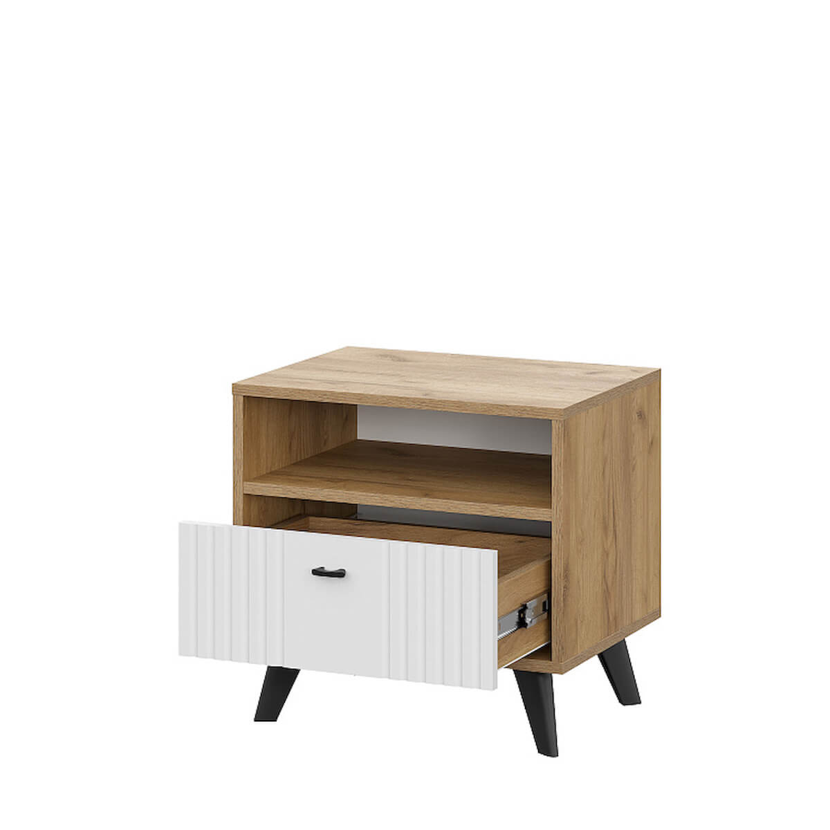 МС "Милан" Тумба прикроватная Дуб Золотой/Белый Матовый