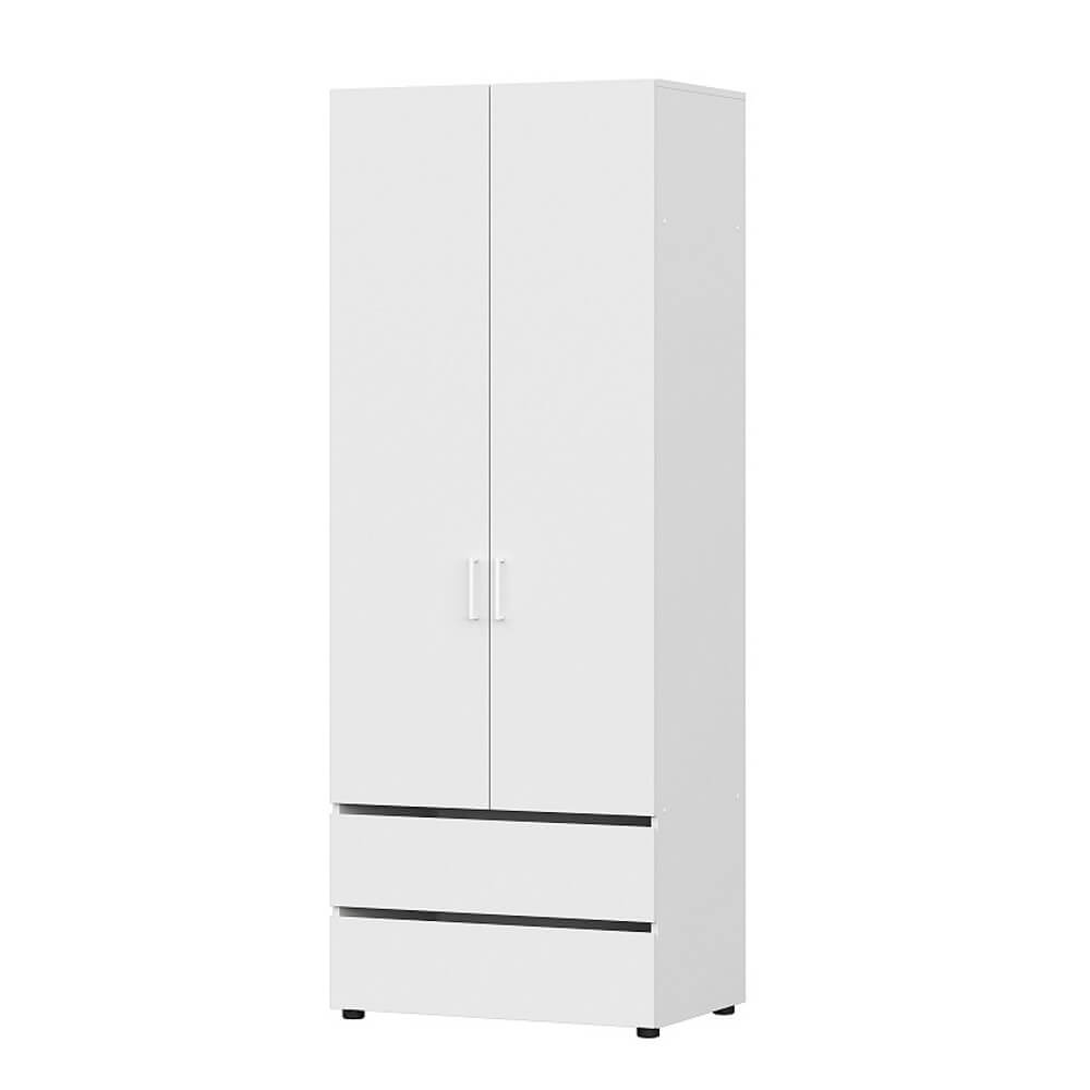 Шкаф двухстворчатый с двумя ящиками "Токио" Белый текстурный