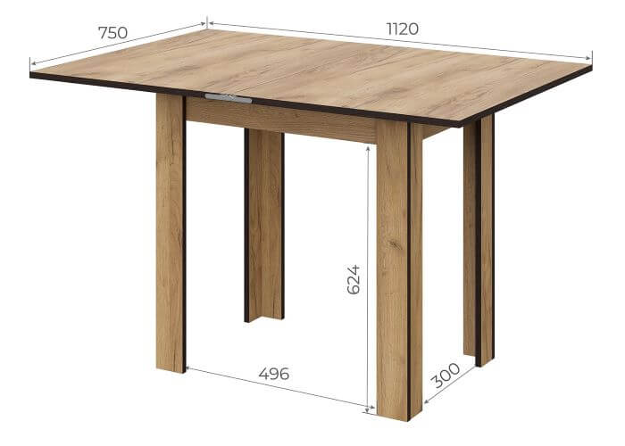 Стол обеденный "СО 3" (Раскладной) дуб золотой