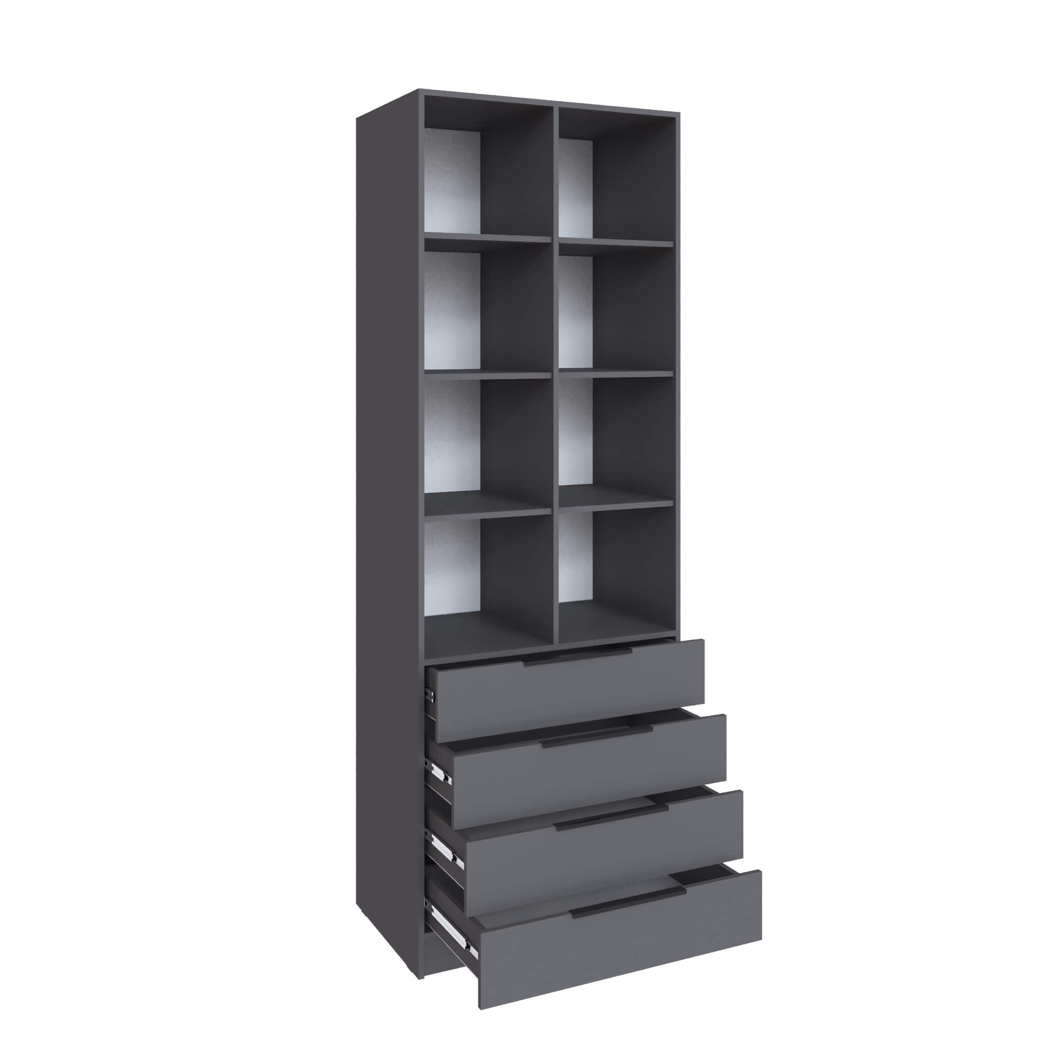 Стеллаж Мадрид (0,8) с 4 ящ. графит серый