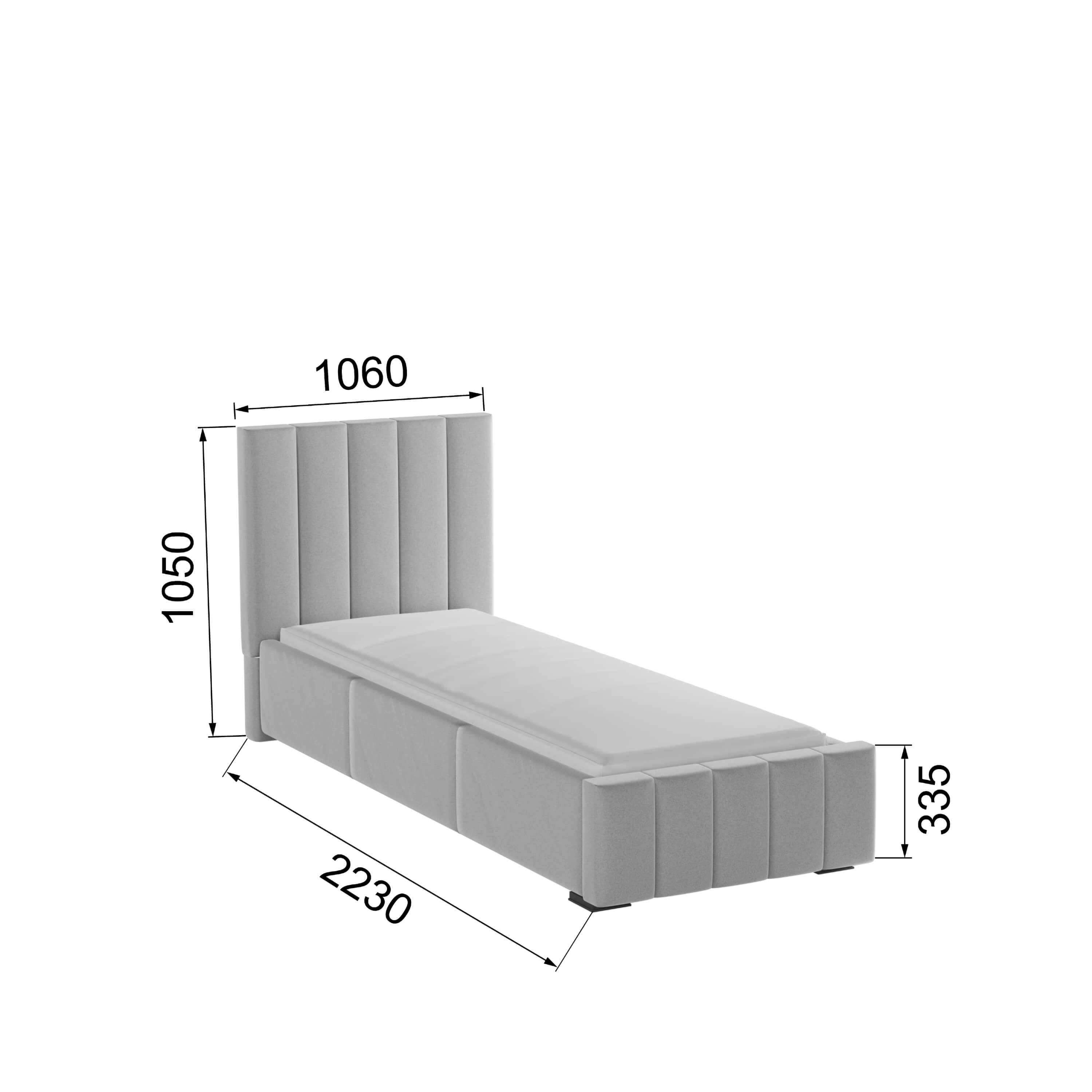 Корпус Нега интерьерной кровати (0,9м) светло-серый