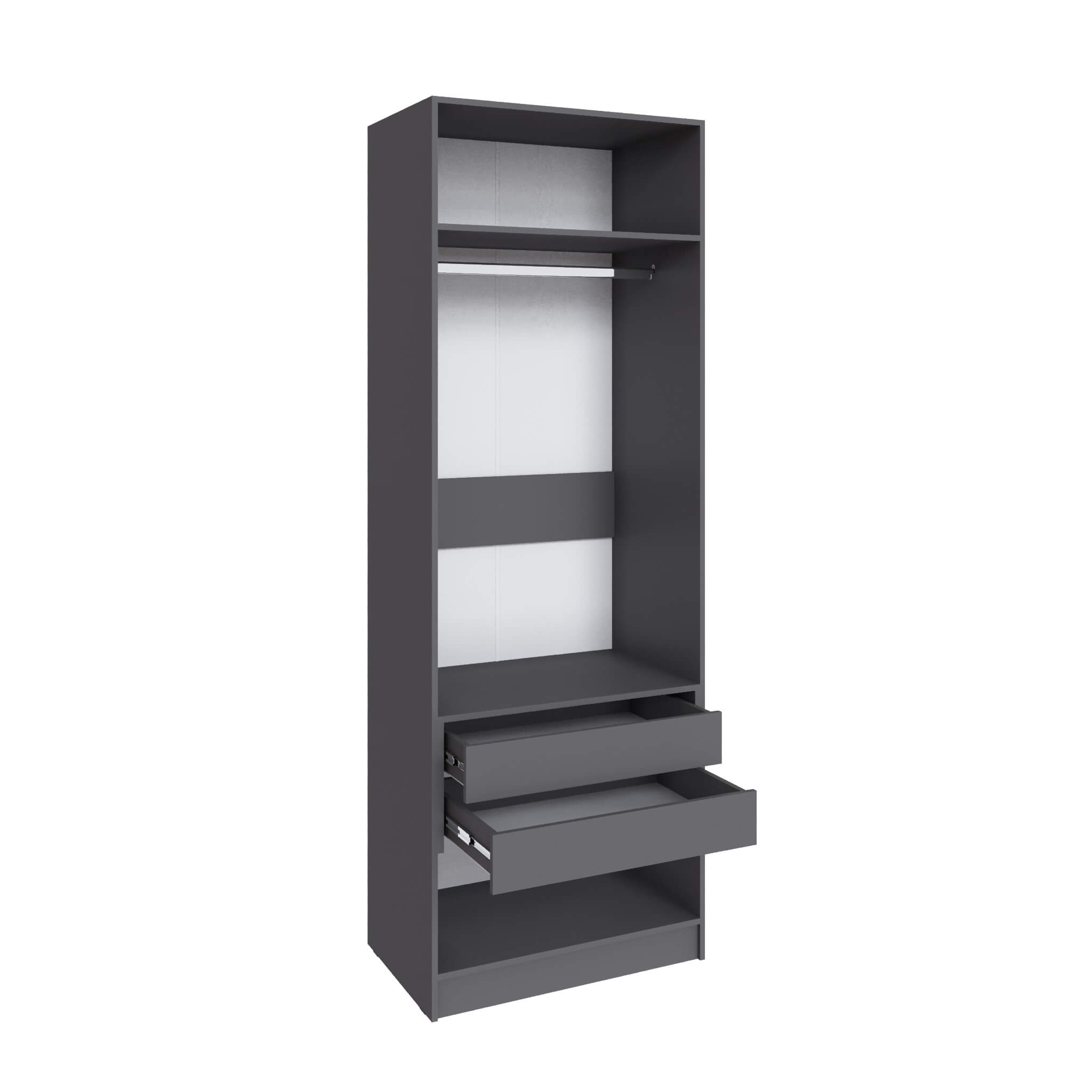 Шкаф Мадрид (0,8) с 2 ящ. внутри без зеркала графит серый