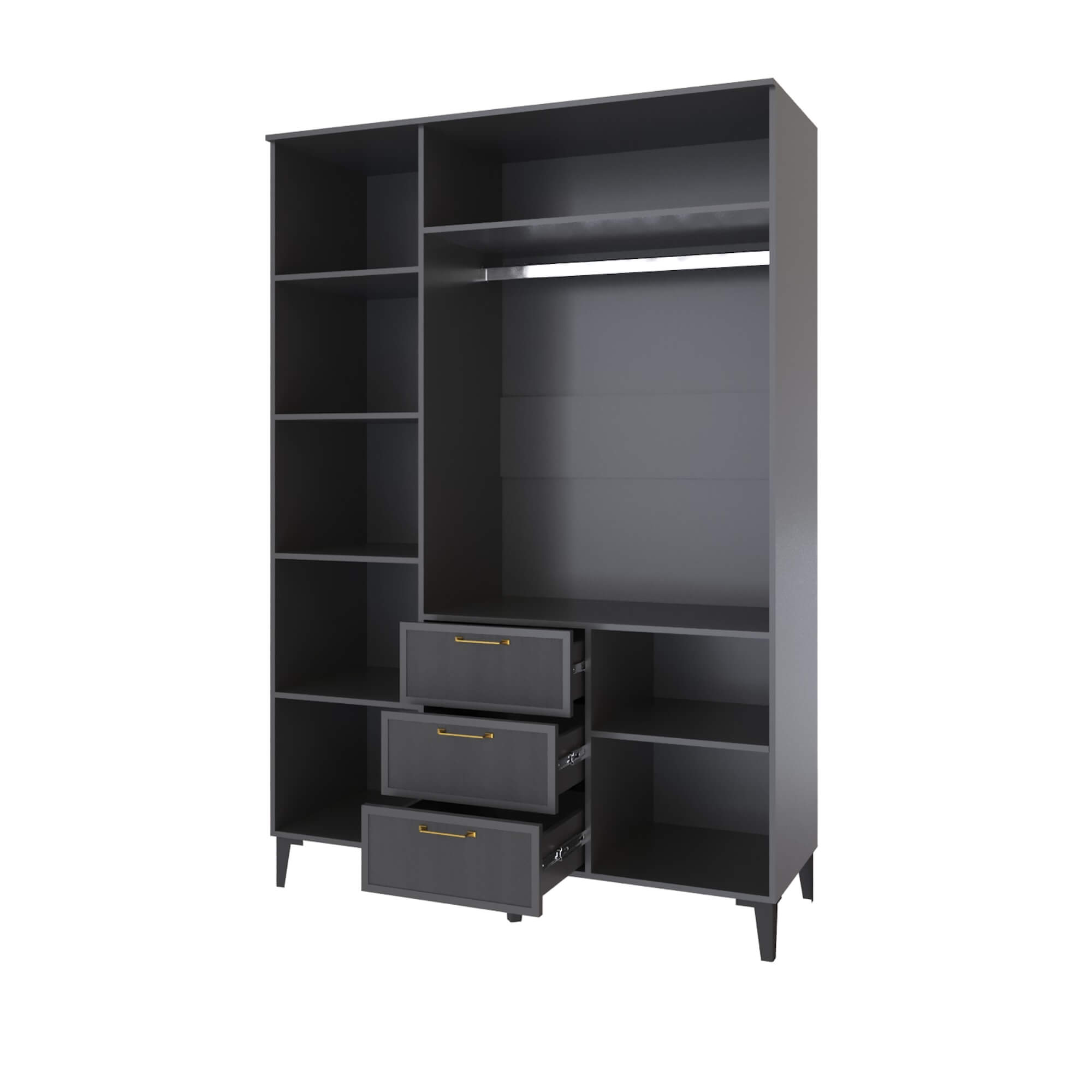 Спальня Толедо Шкаф 3-х ств.с ящиками ТШ-24 графит серый