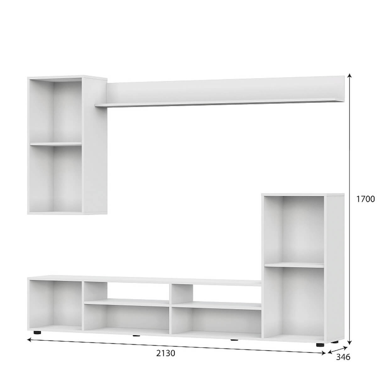 Мебель для гостиной "МГС 4" Белый / Белый глянец