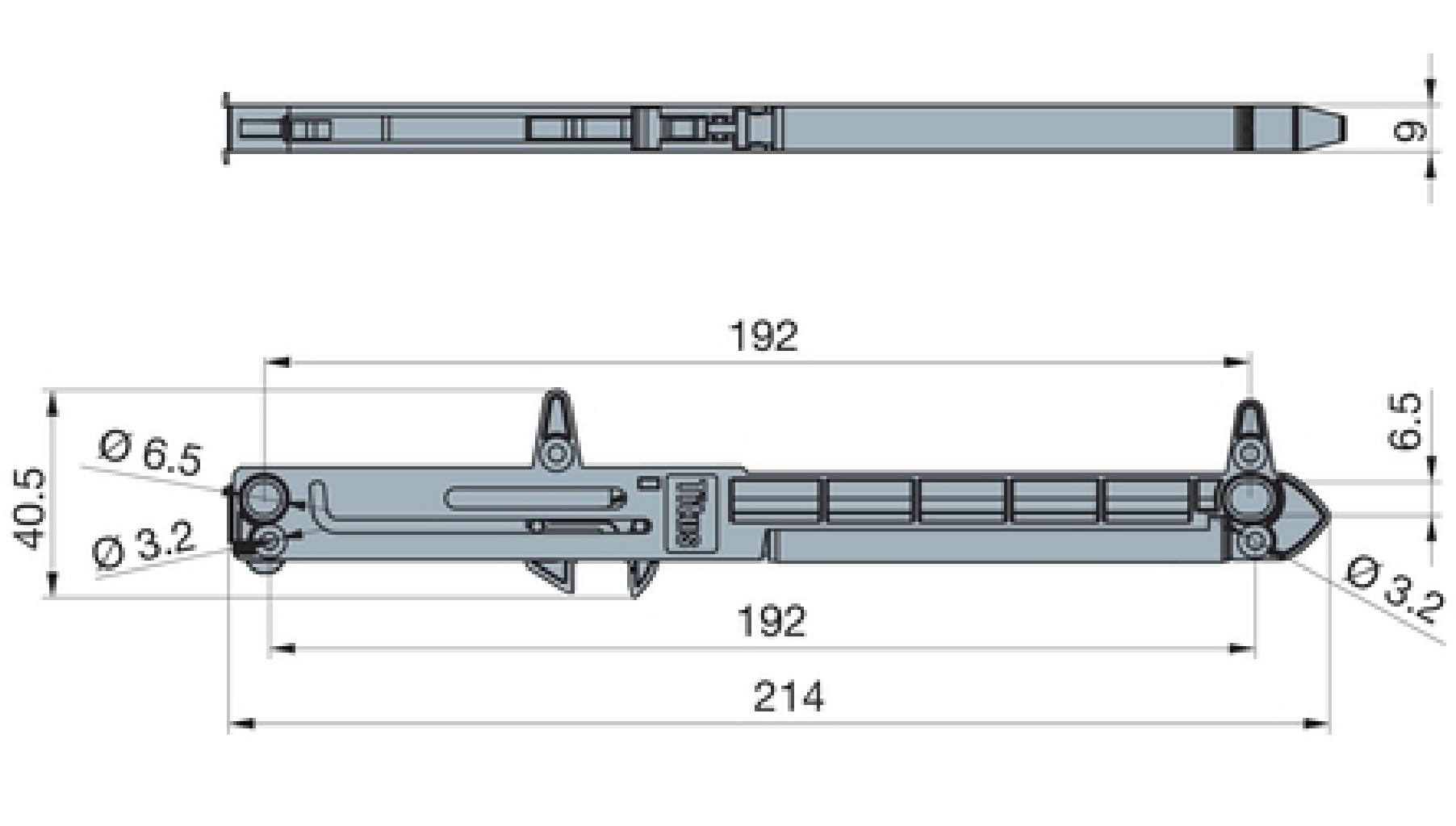 Доводчик для ящика ш.650-900мм