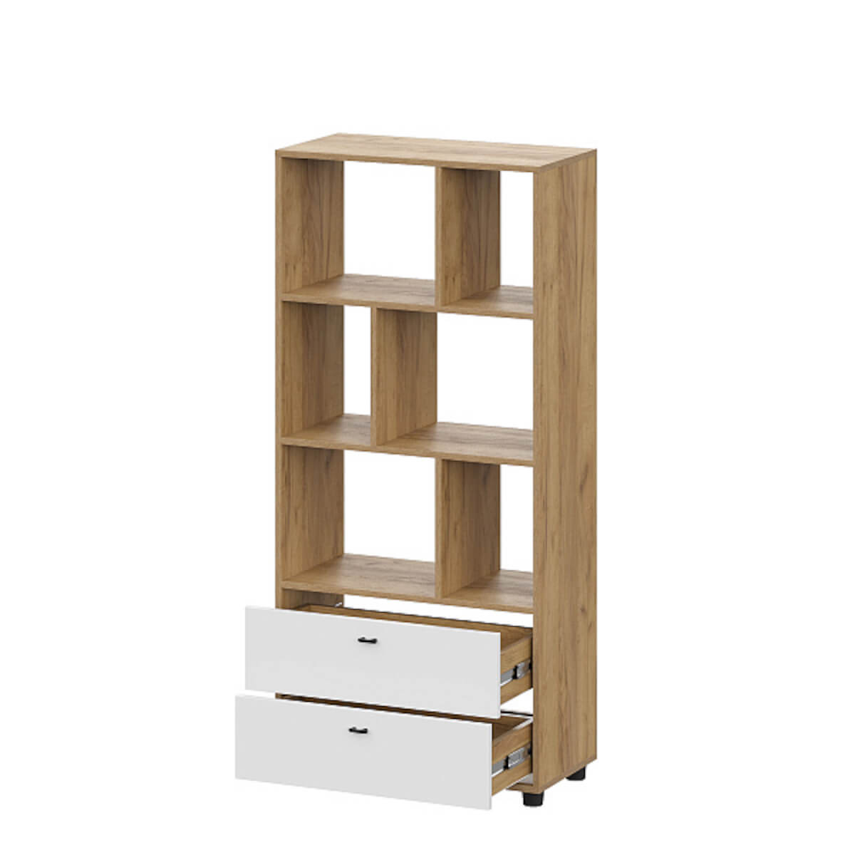 МС "Милан" Стеллаж Дуб Золотой/Белый Матовый