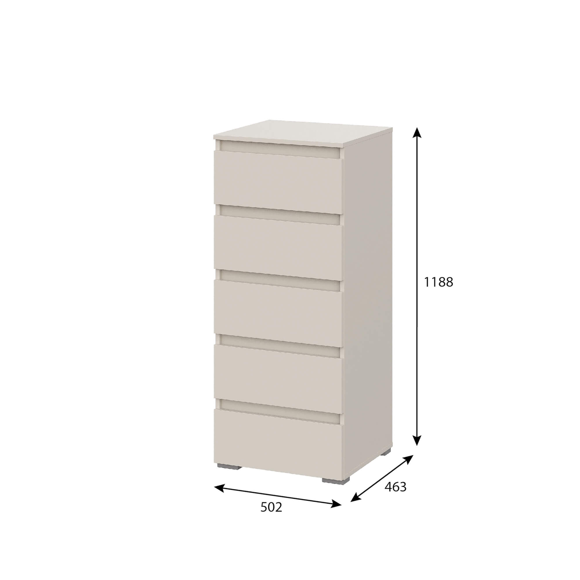 Люмо Комод КМ 03 (5 ящиков) кашемир