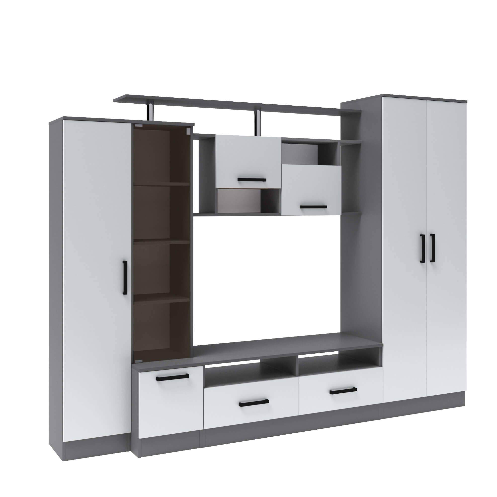 Гостиная Оскар-5 графит серый/камень серый
