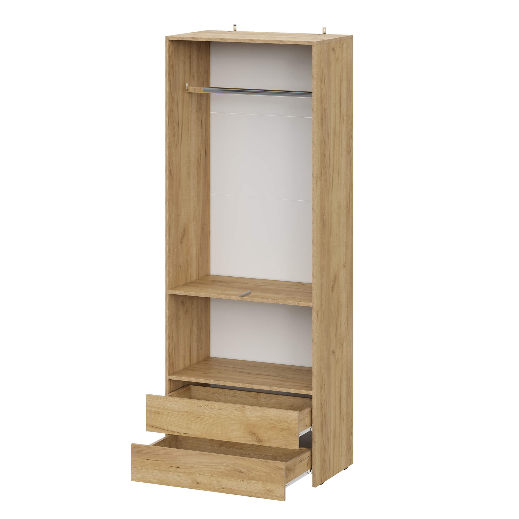 МС "Абрау" Шкаф двухстворчатый (с ящиками) Дуб Золотой/Белый