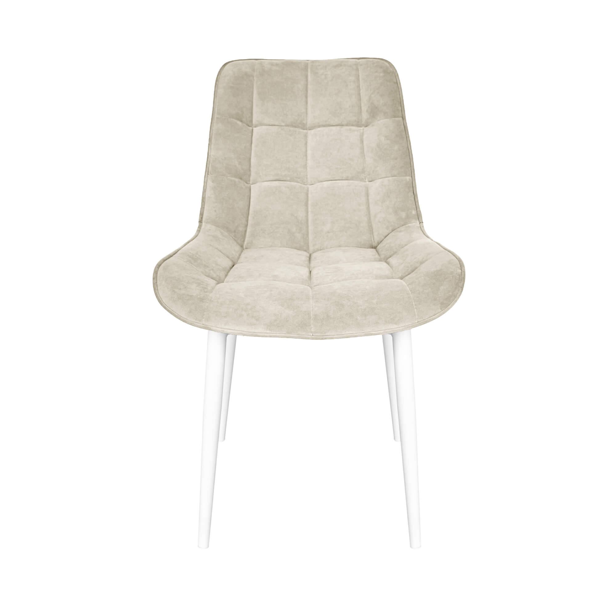 Стул интерьерный "Бостон" белый/меген 2 (светло-бежевый)