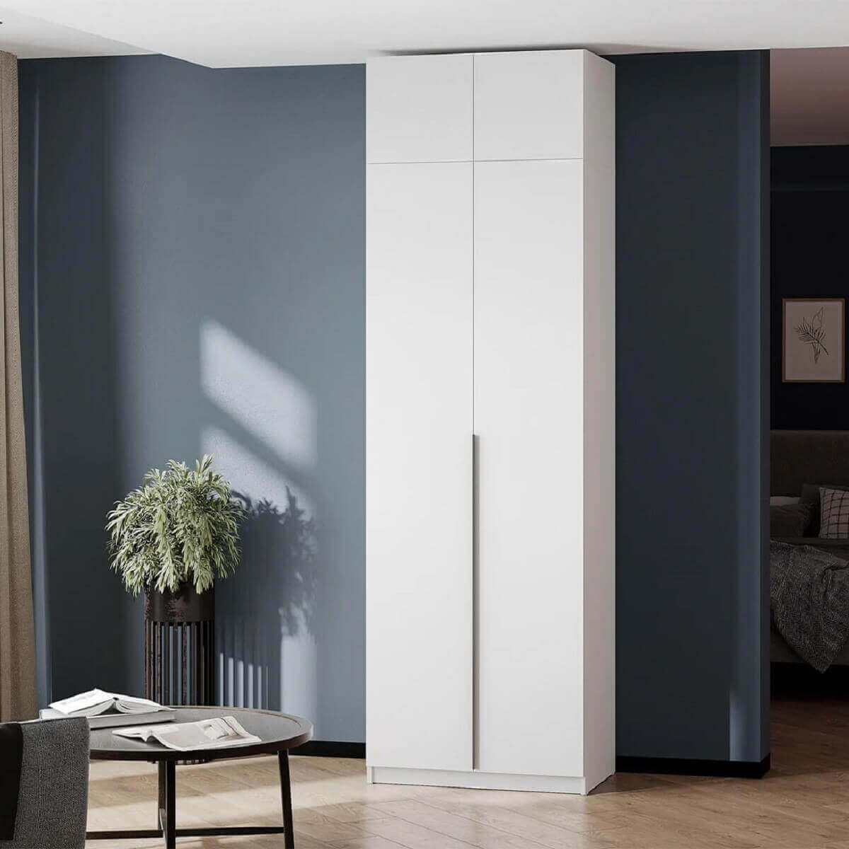 Шкаф "ШК 5" (800 Антресоль) Белый текстурный