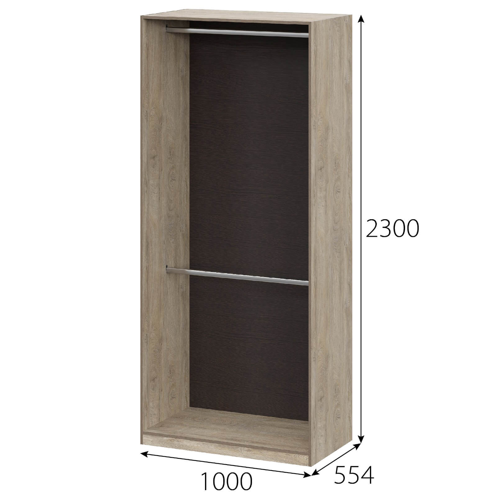 МС "Этна" Шкаф Ш 57*100 Дуб Эндгрейн/Венге