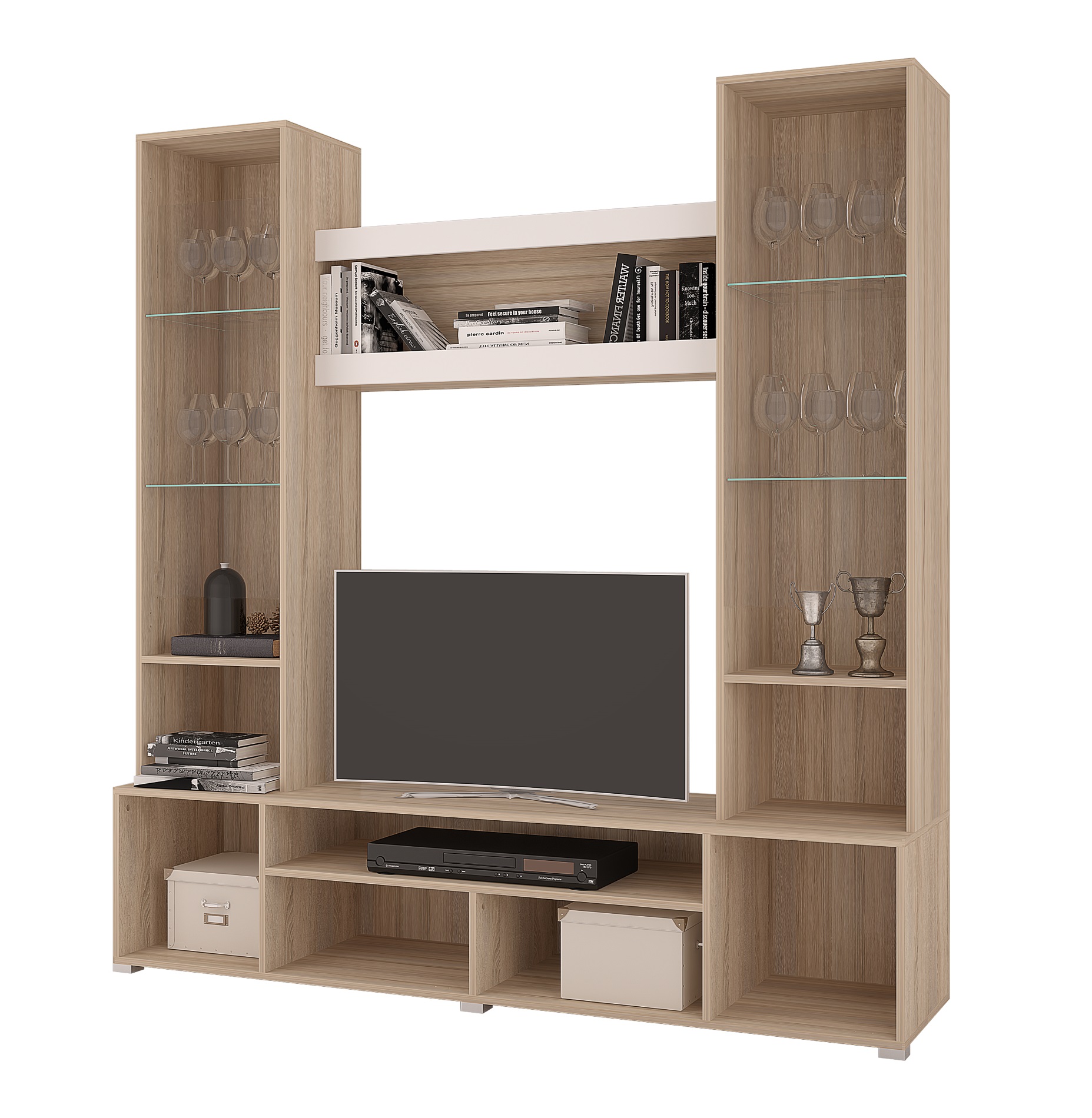 Гостиная Анталия-2 дуб сонома/белый софт