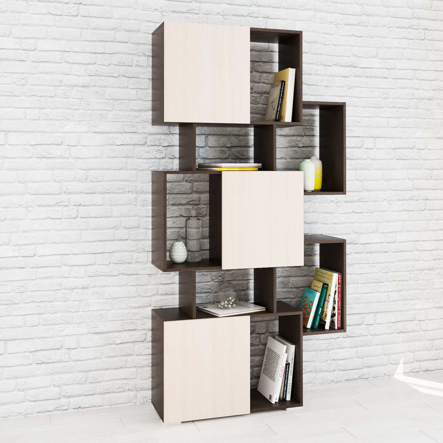 Стеллаж Ромео-9 венге/дуб молочный