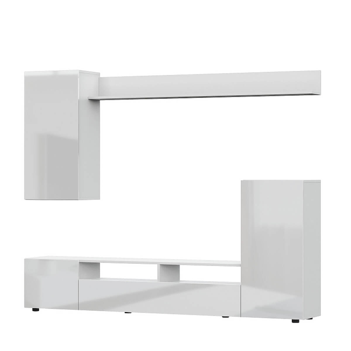 Мебель для гостиной "МГС 4" Белый / Белый глянец