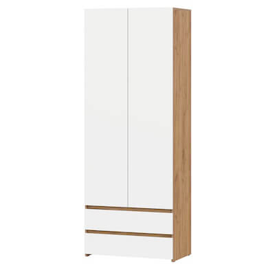 МС "Некст 1" Шкаф двухстворчатый с ящиками Дуб Золотой/Белый