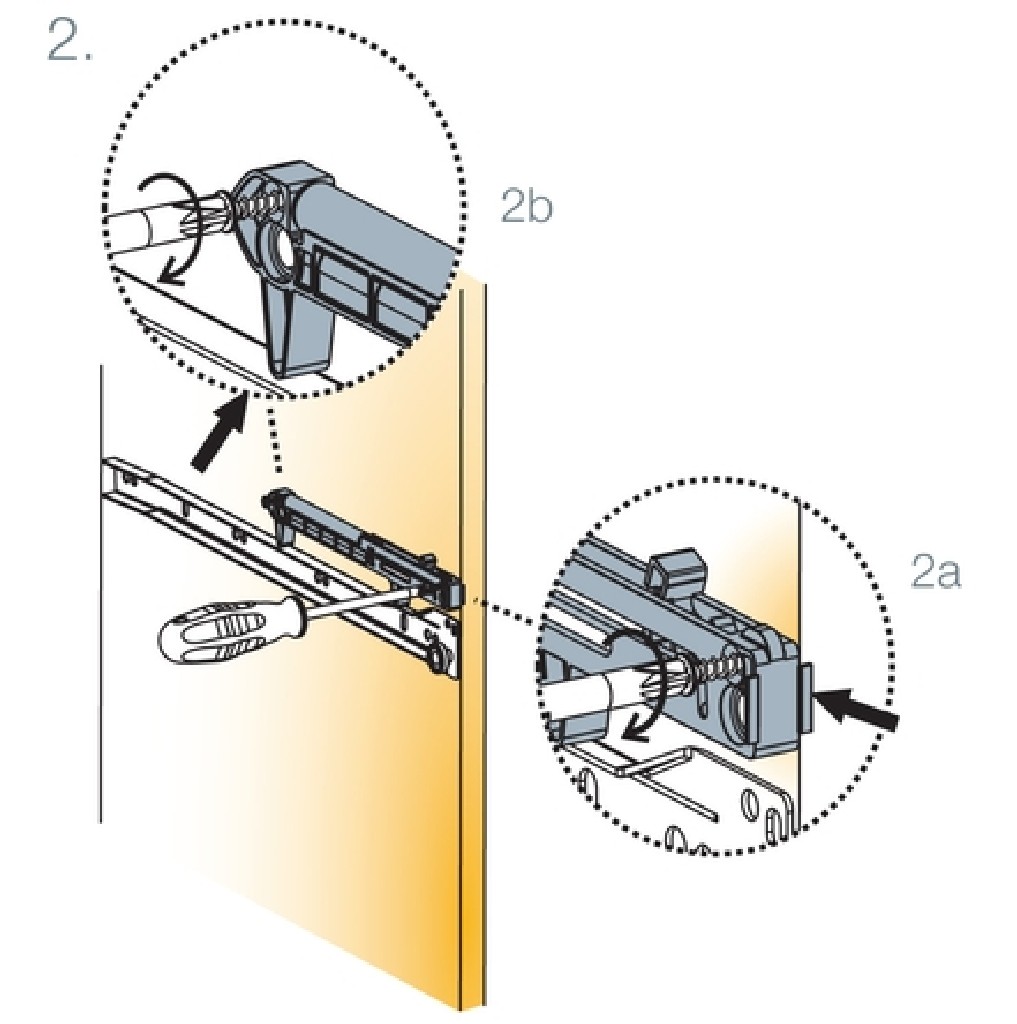 Доводчик для ящика ш.650-900мм
