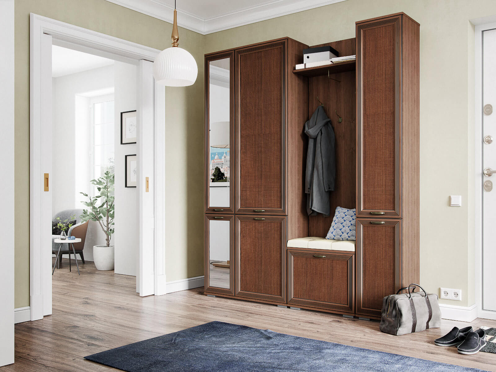 Прихожая Ливорно Вешалка ЛВ-30 орех донской