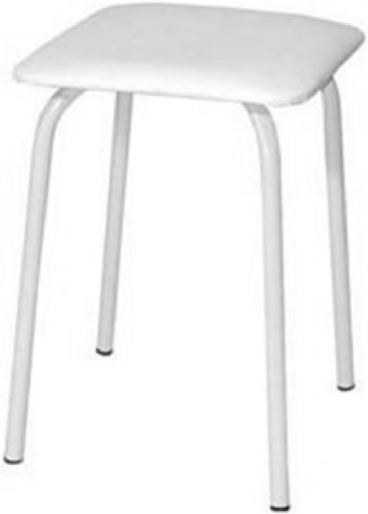 Табурет (мягкая сидушка) бело-серый к/з