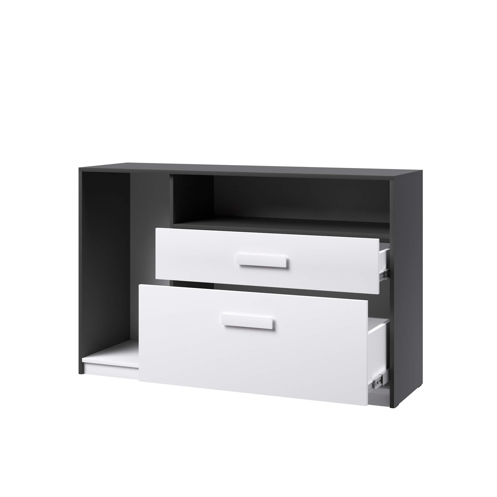 Спальня Кэнди Комод КК-1 графит/белый/белый