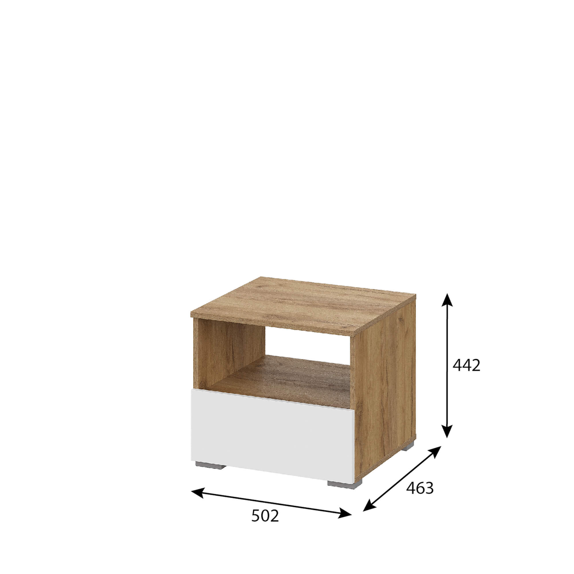 Люмо Тумба прикроватная ТБ 01 дуб крафт золотой/белый