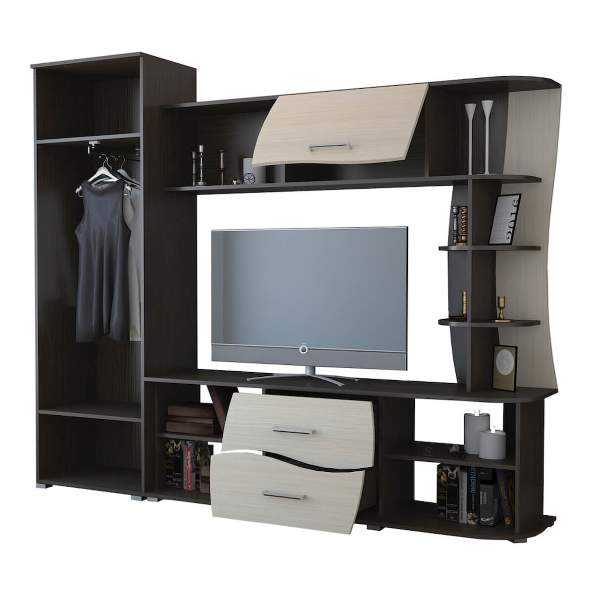 Гостиная Капри дуб венге/дуб молочный