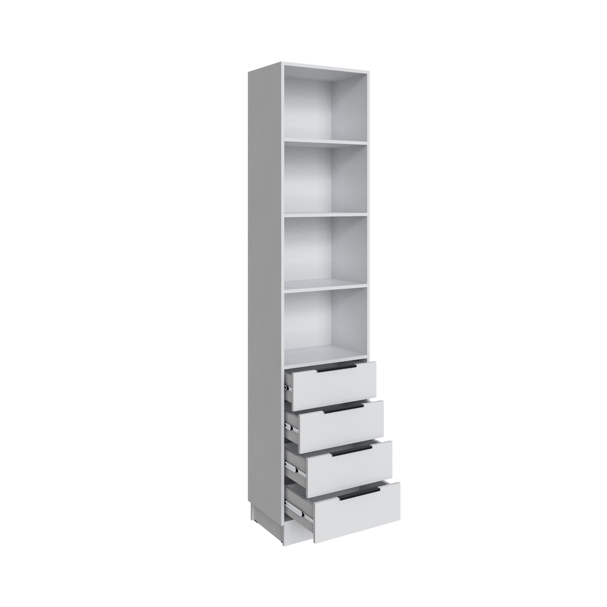 Шкаф Мадрид торцевой (0,35) с 4 ящ. белый