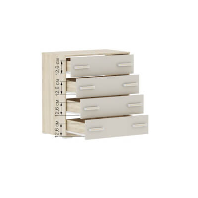 Спальня Бланка. Комод дуб сонома/белый