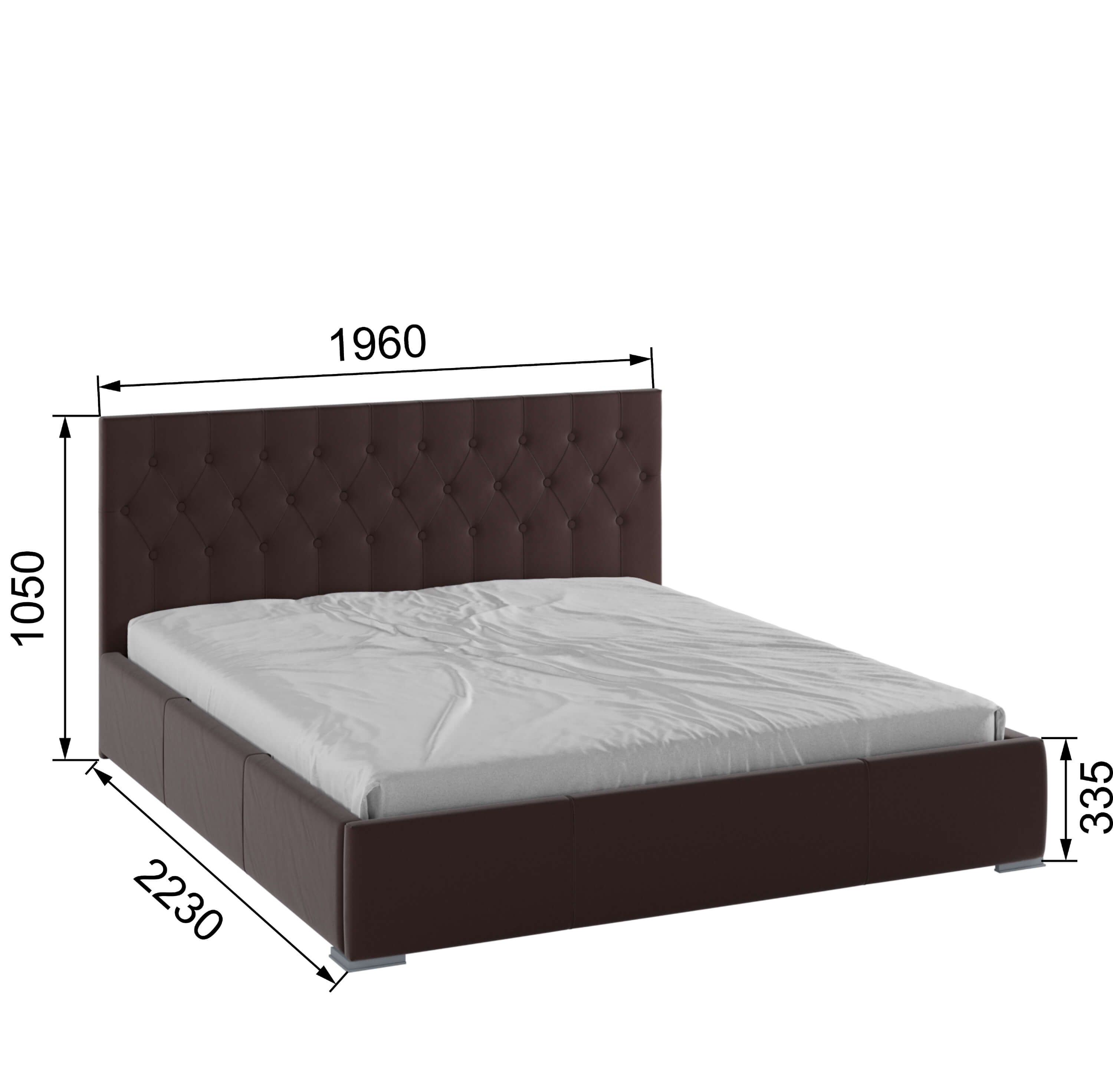 Корпус Октавия интерьерной кровати (1,8м) коричневый ромб