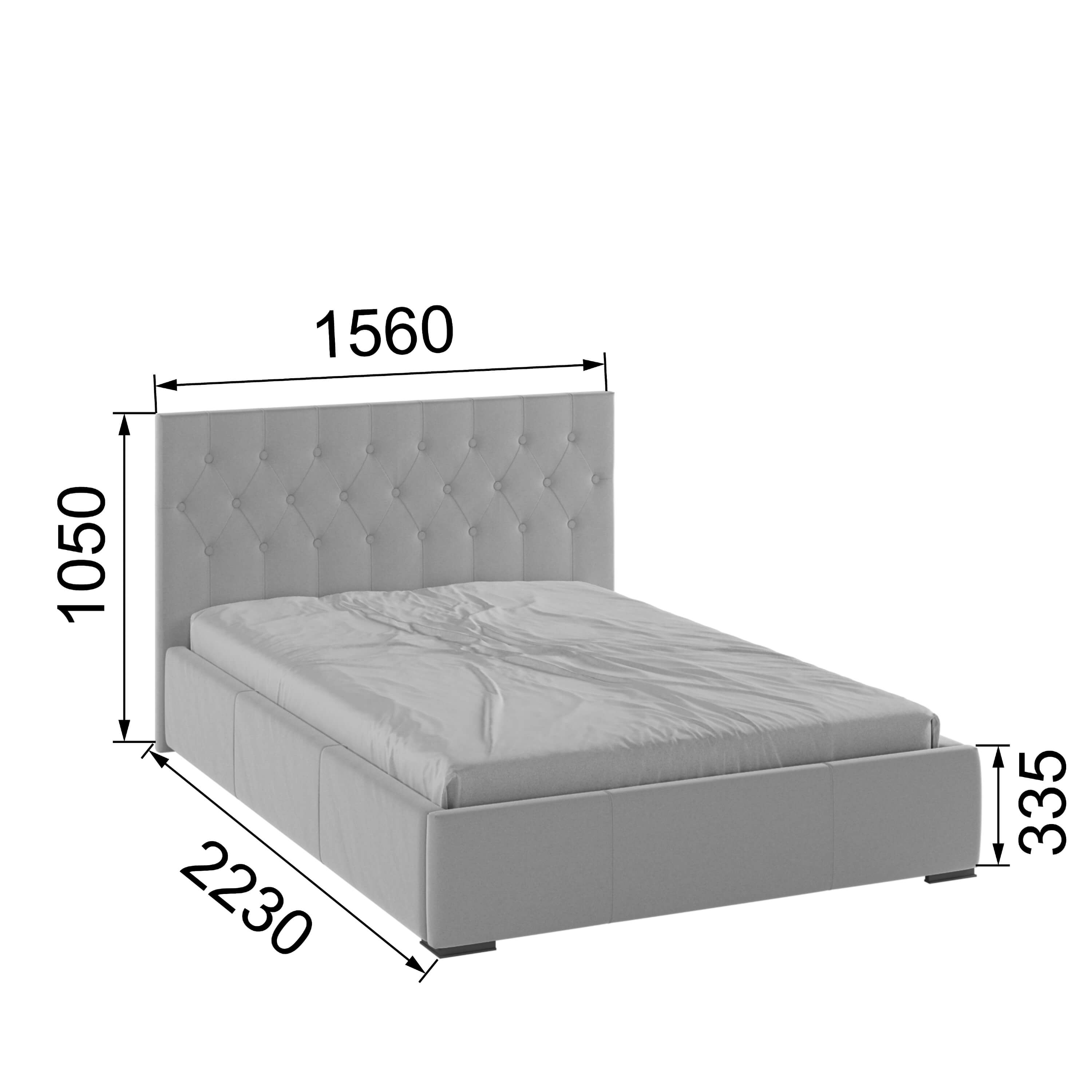 Корпус Октавия интерьерной кровати (1,4м) светло-серый ромб