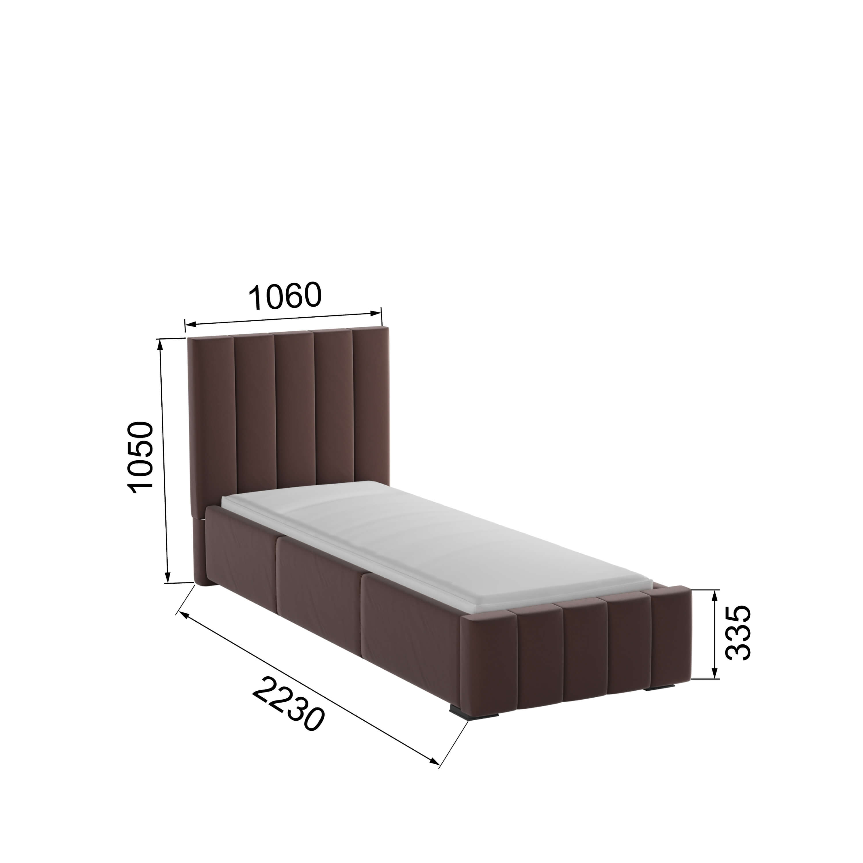 Корпус Нега интерьерной кровати (0,9м) коричневый