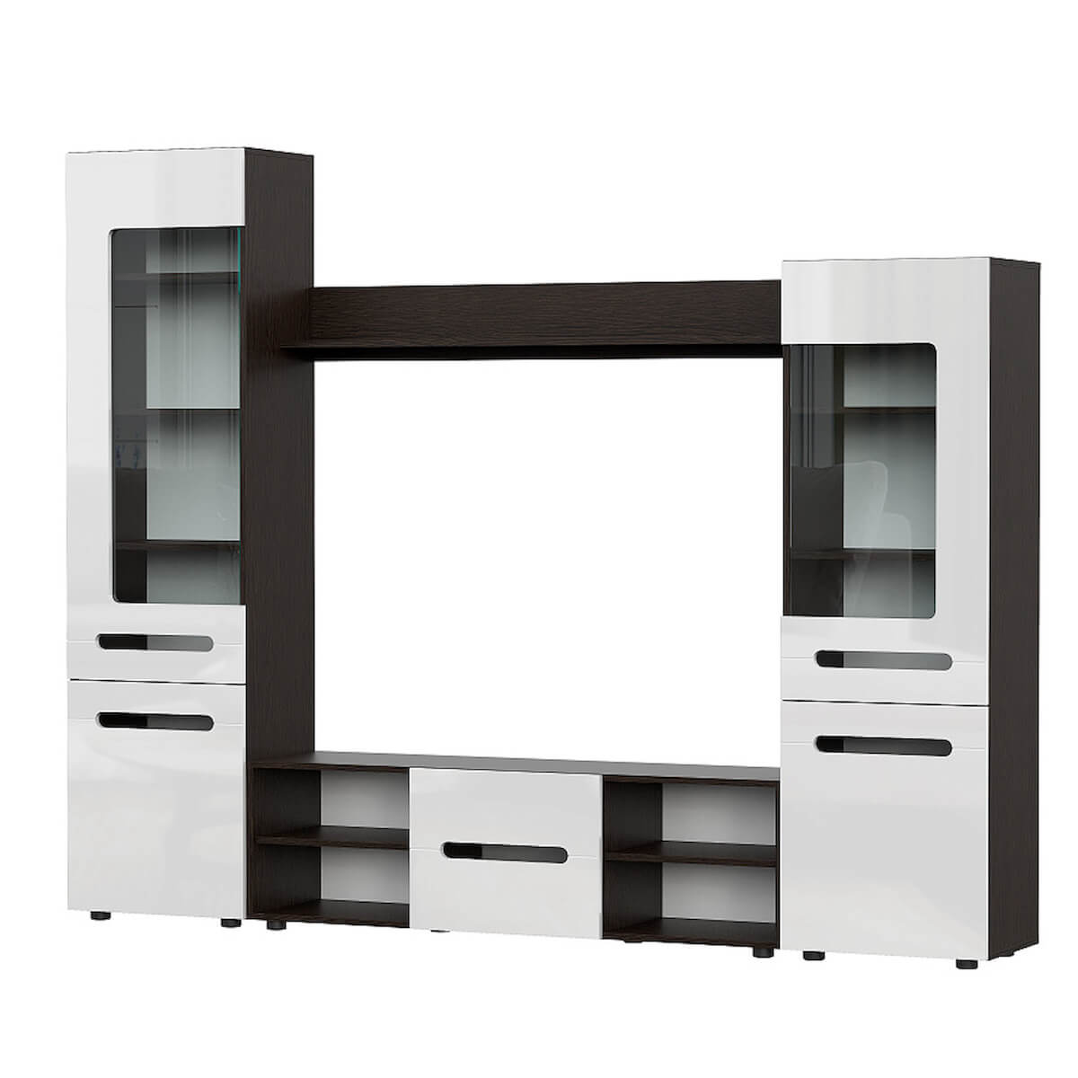 Мебель для гостиной "МГС 6" Исполнение 1 Венге / Белый глянец