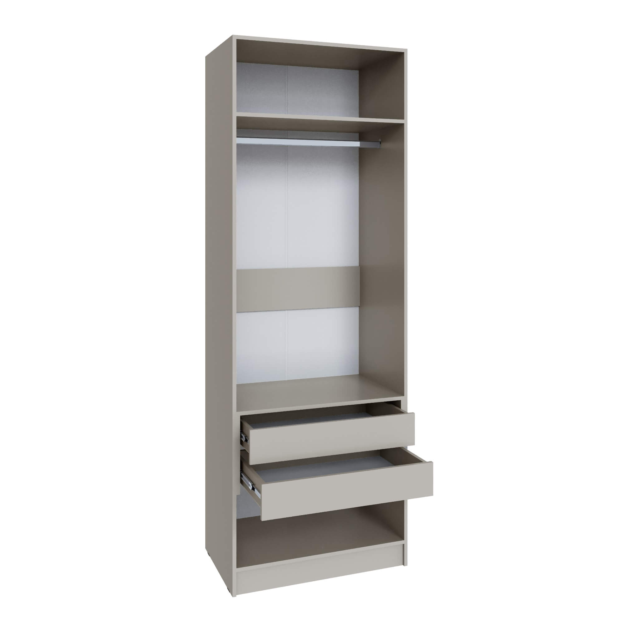 Шкаф Мадрид (0,8) с 2 ящ. внутри с зеркалом кашемир