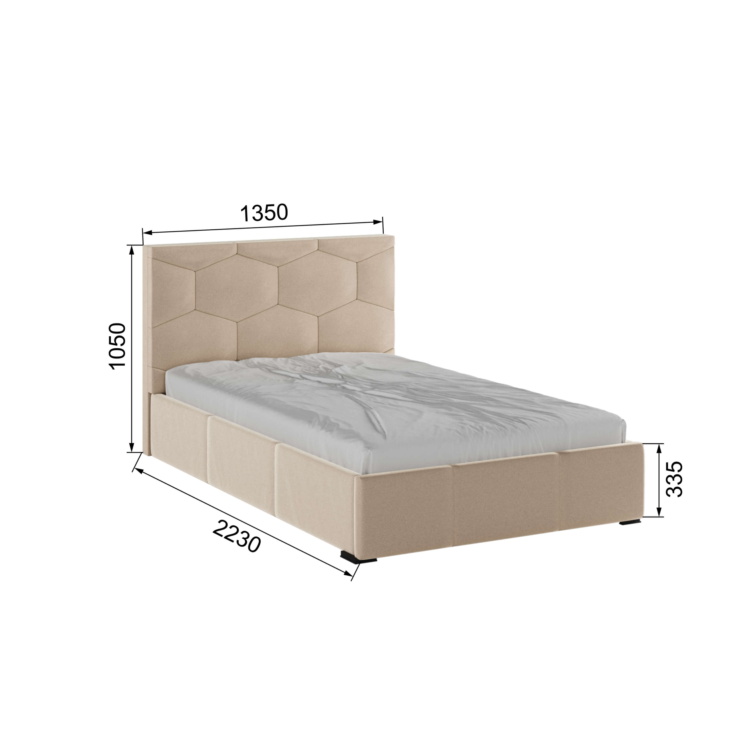 Корпус Манука интерьерной кровати (1,2м) бежевый
