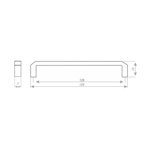 Ручка СМ-6 (128мм) металлик