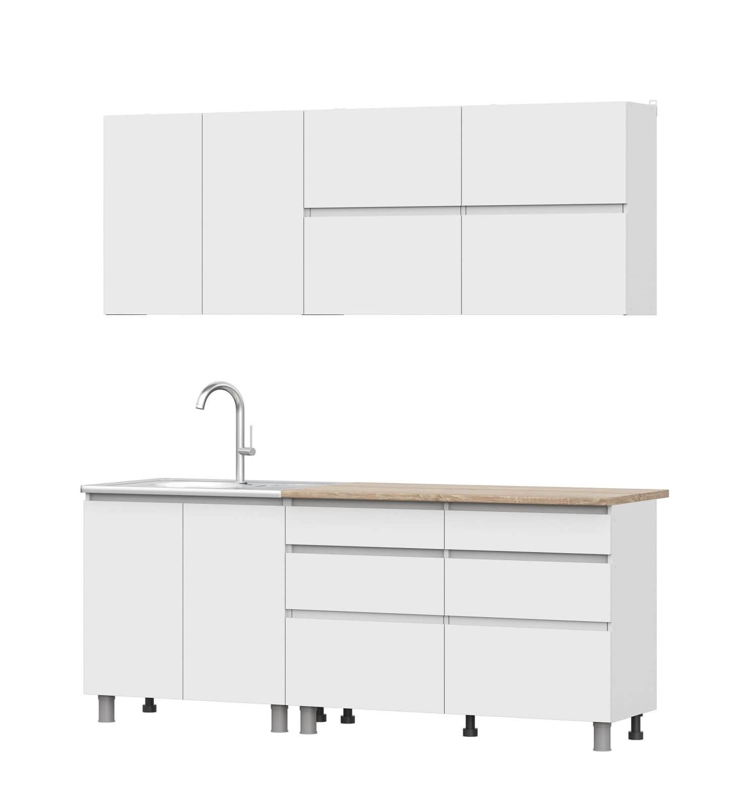 Кухонный гарнитур "Одри" (Симпл) (2,0м) Белый/Дуб сонома