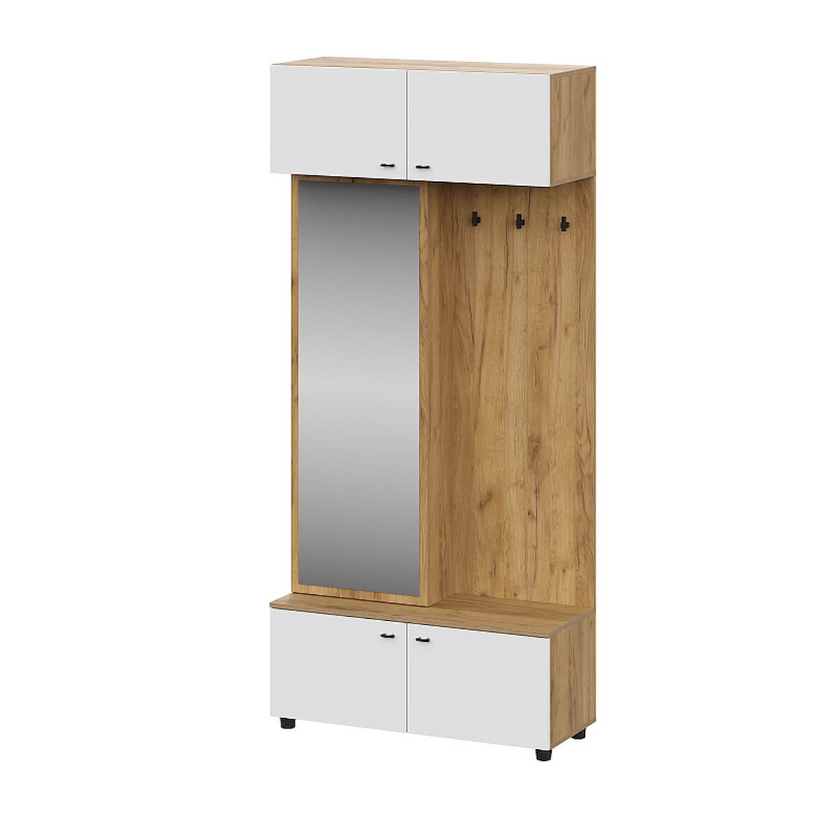 МС "Милан" Вешалка (исполнение 2) Дуб Золотой/Белый Матовый