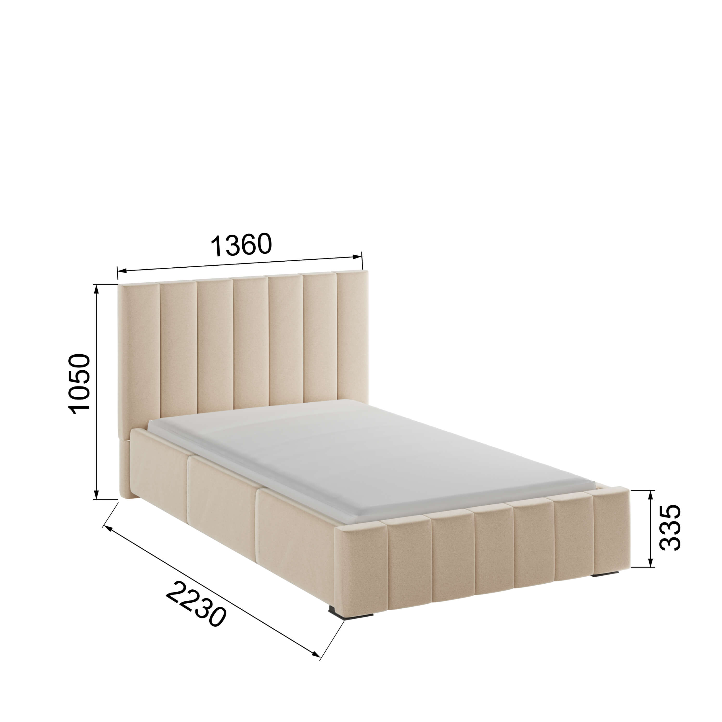 Корпус Нега интерьерной кровати (1,2м) бежевый