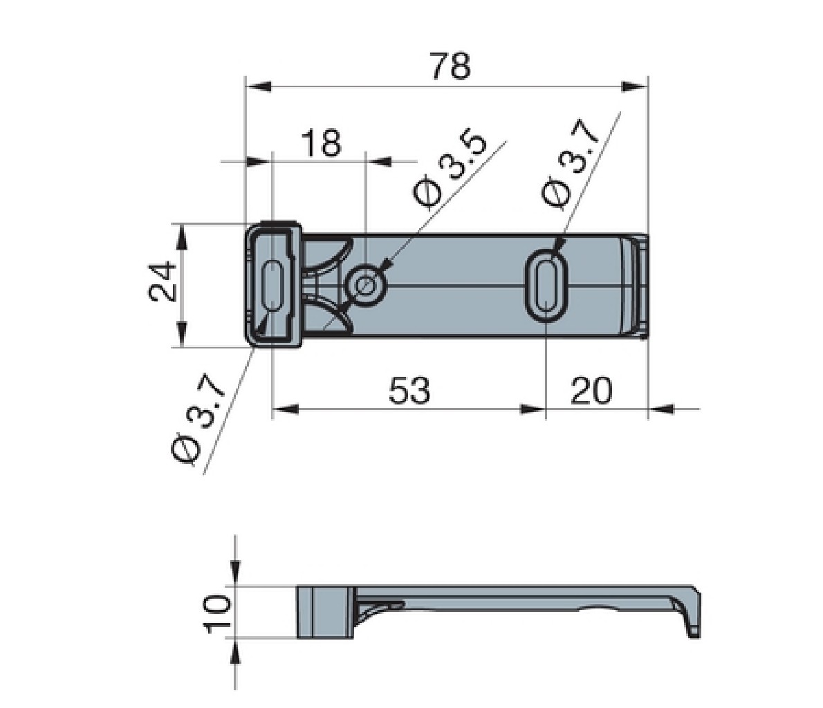 Доводчик для ящика ш.650-900мм