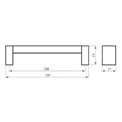 Ручка С18 (128 мм) металлик + металлик