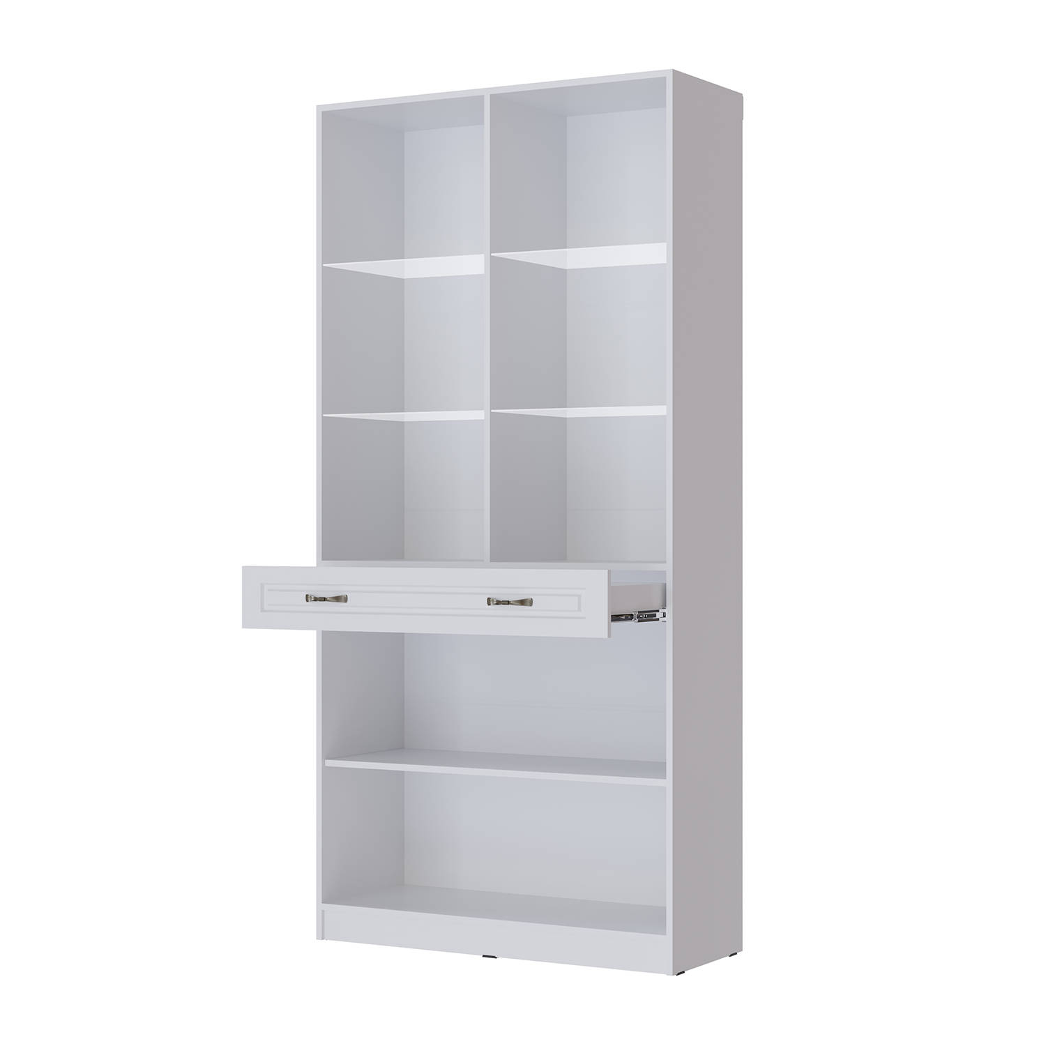 Гостиная Апполия Шкаф-витрина белый/белый дуб