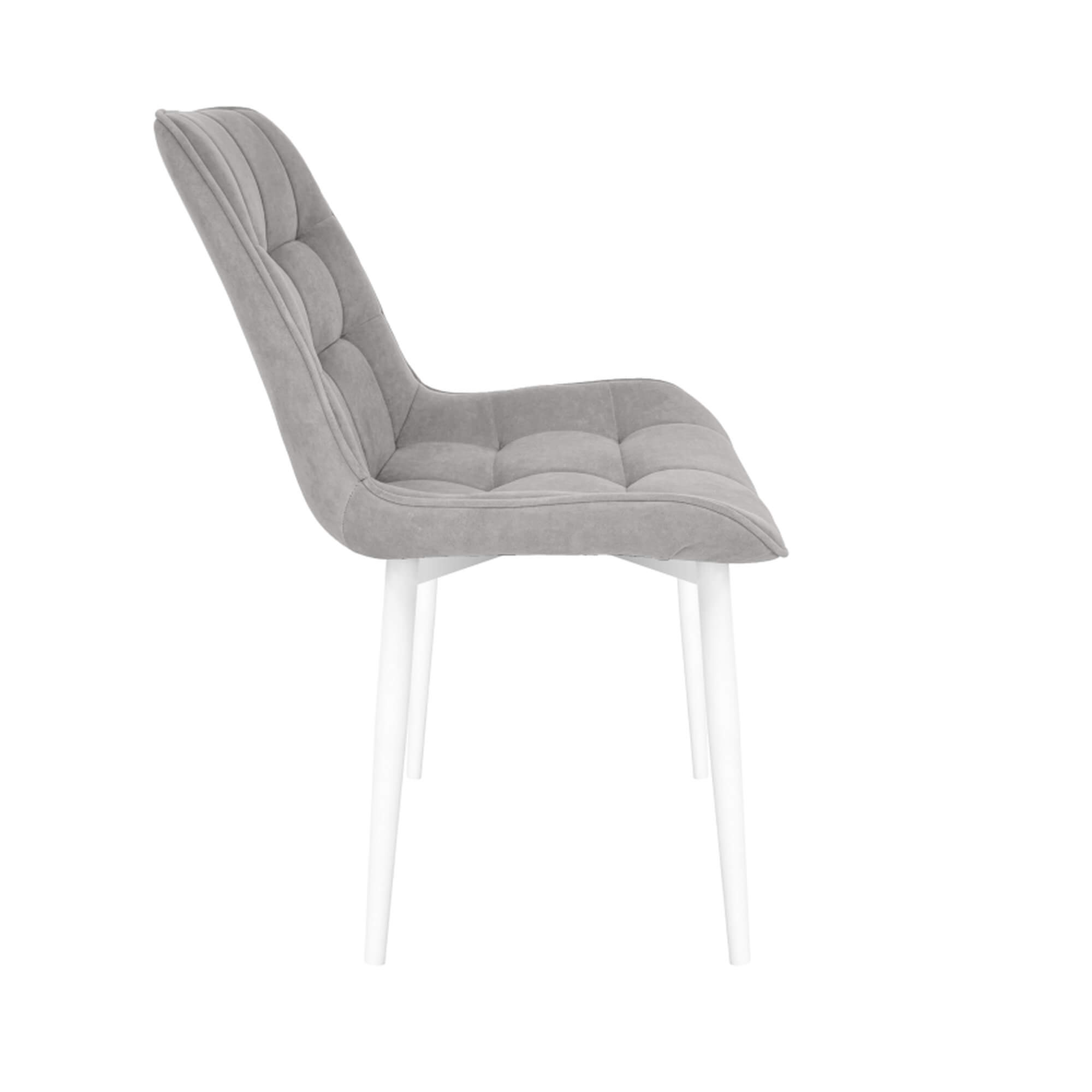 Стул интерьерный "Бостон" белый/меген 24 (серый)