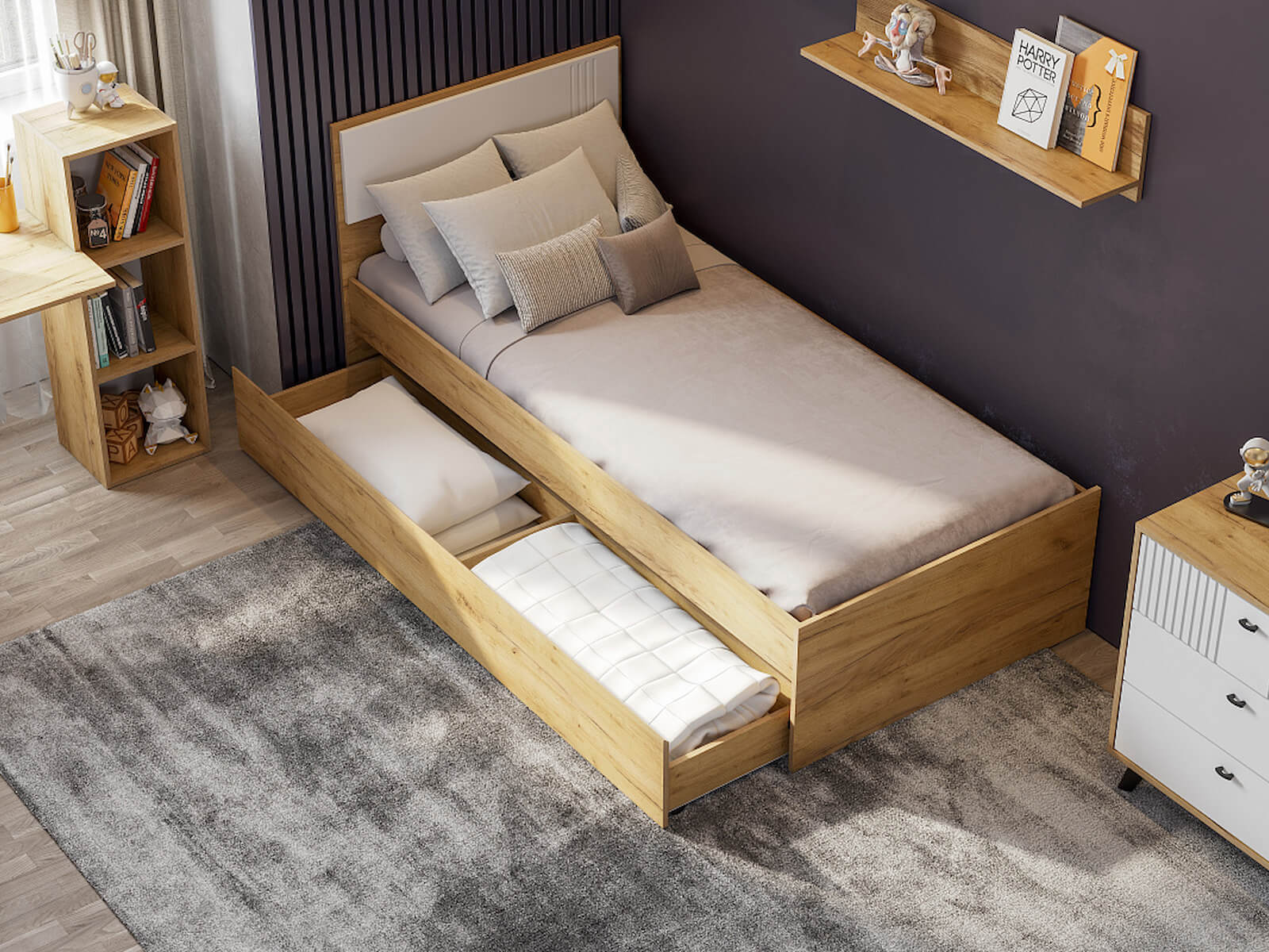 МС "Милан" Ящик для кровати Дуб Золотой