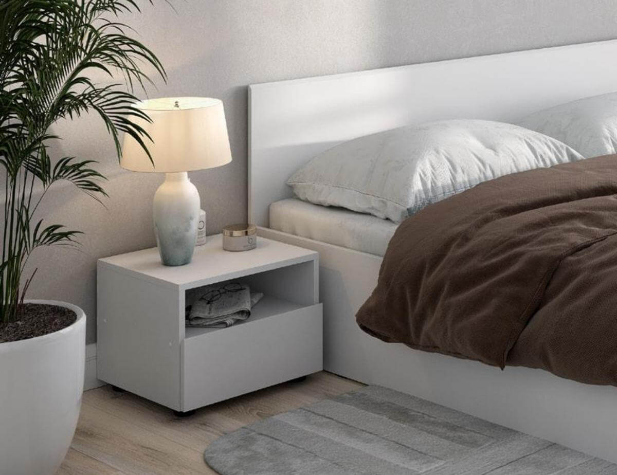 МС "Токио" Тумба прикроватная Белый текстурный / Белый текстурный