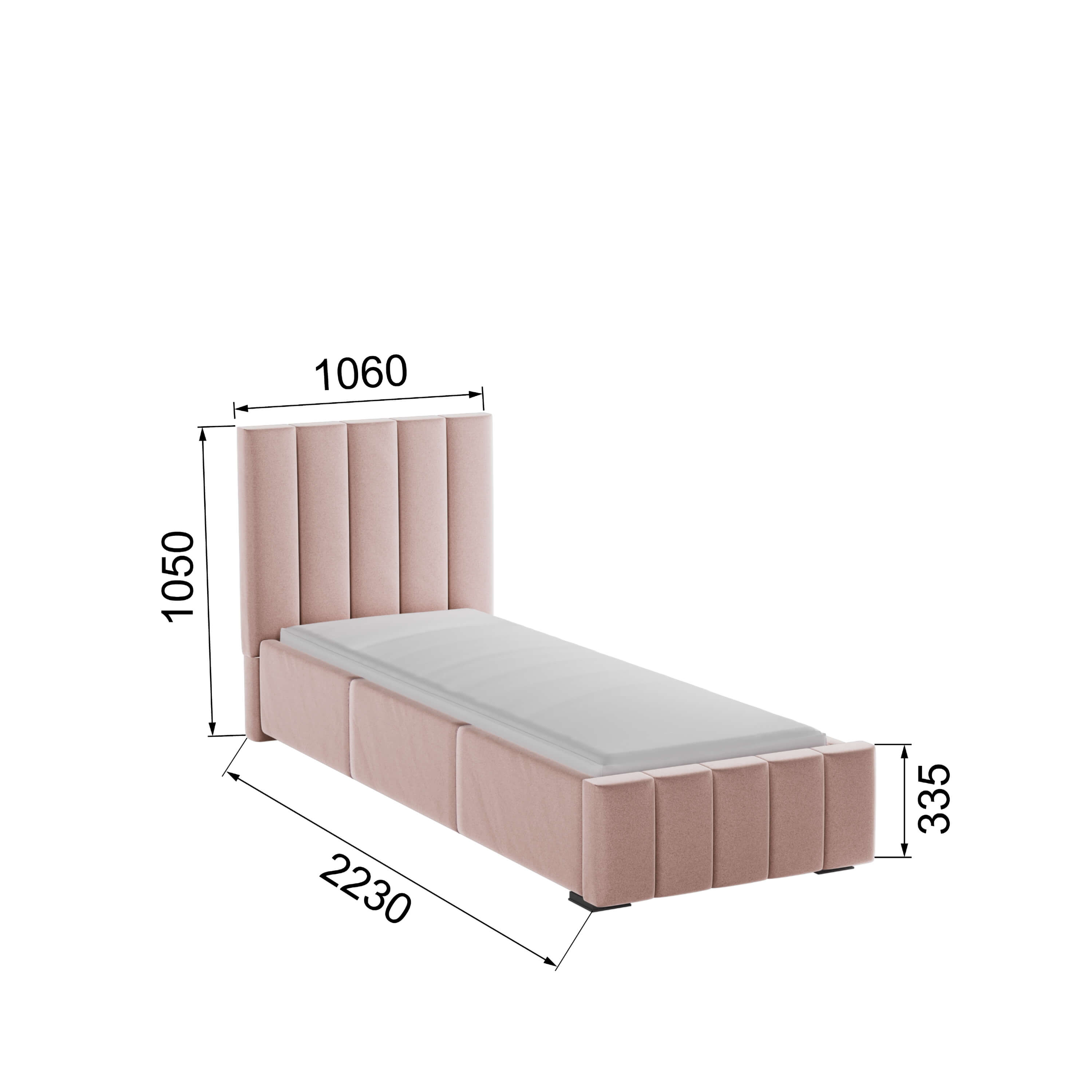 Корпус Нега интерьерной кровати (0,9м) пыльная роза